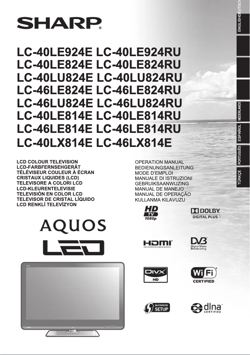 Imagen de la primera página del manual del dispositivo LC-40LE824E