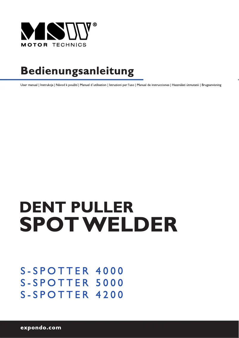 Imagen de la primera página del manual del dispositivo S-SPOTTER 5000