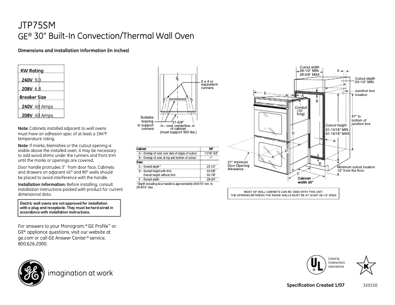 Imagen de la primera página del manual del dispositivo JTP75SMSS