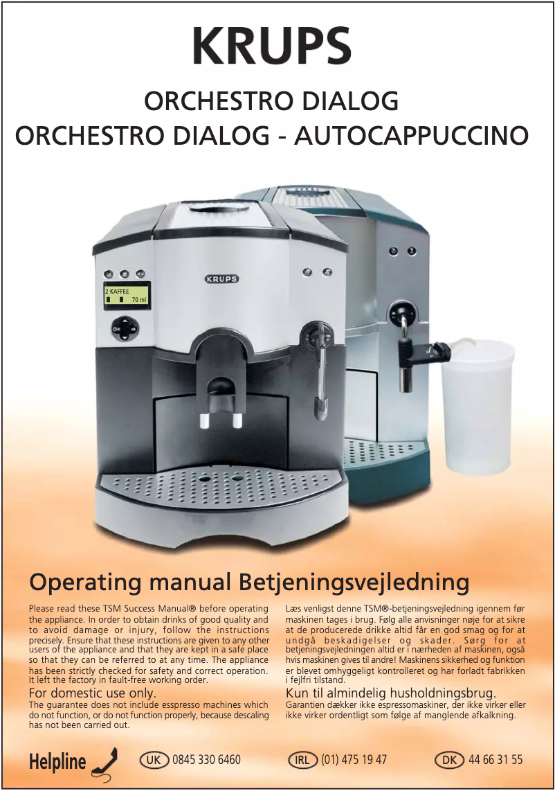 Página 1 del manual Manual de usuario Krups Orchestro Dialog FNF245