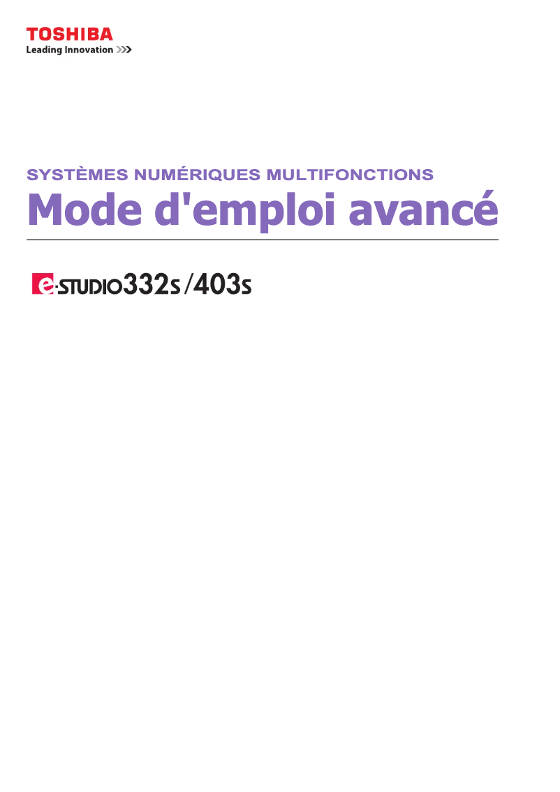 Imagen de la primera página del manual del dispositivo E-Studio 332S