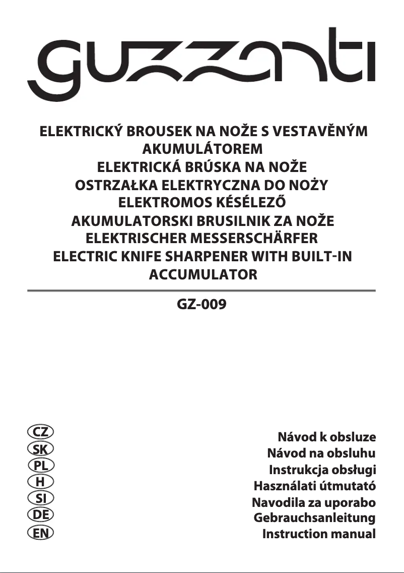 Página nº 1 - Manual de usuario Guzzanti GZ 009