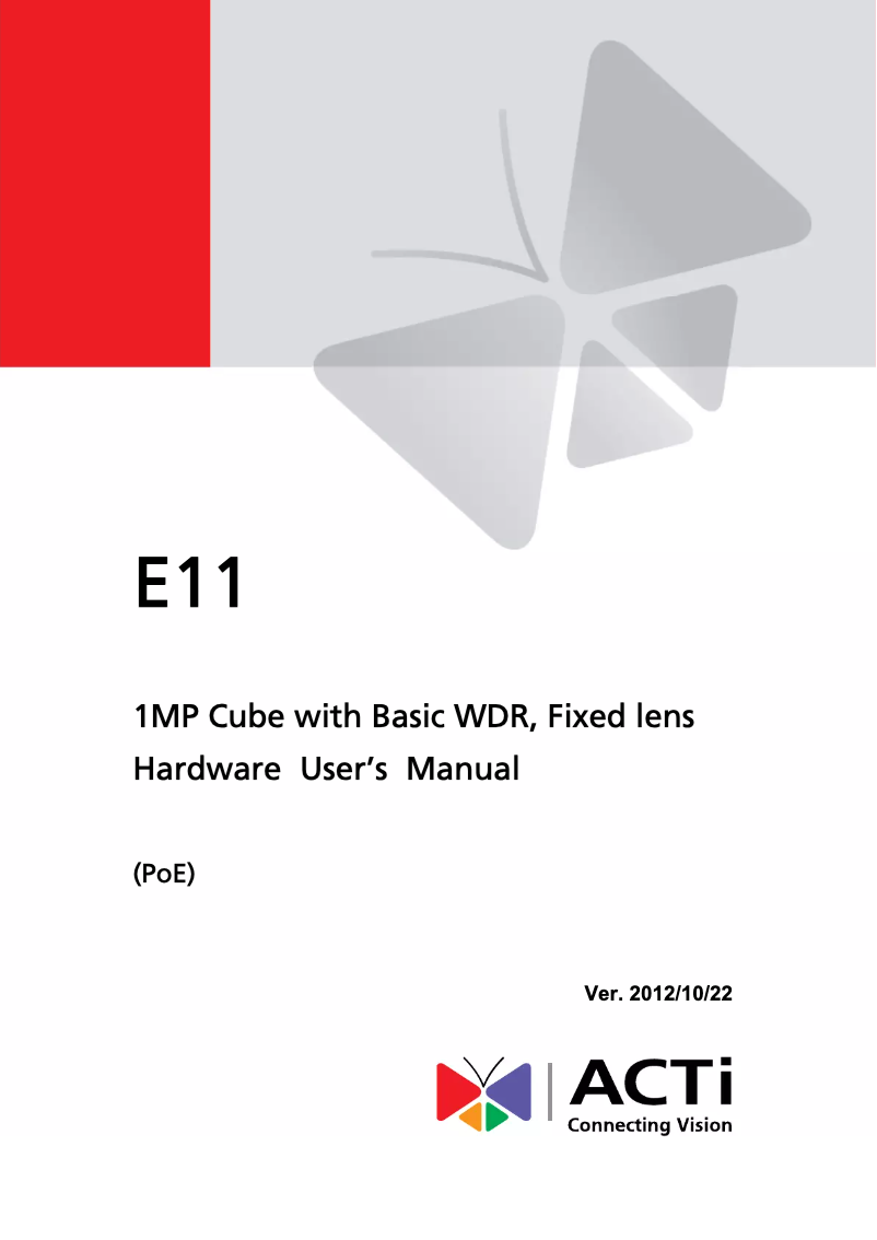 Página 1 del manual Manual de usuario ACTi E11