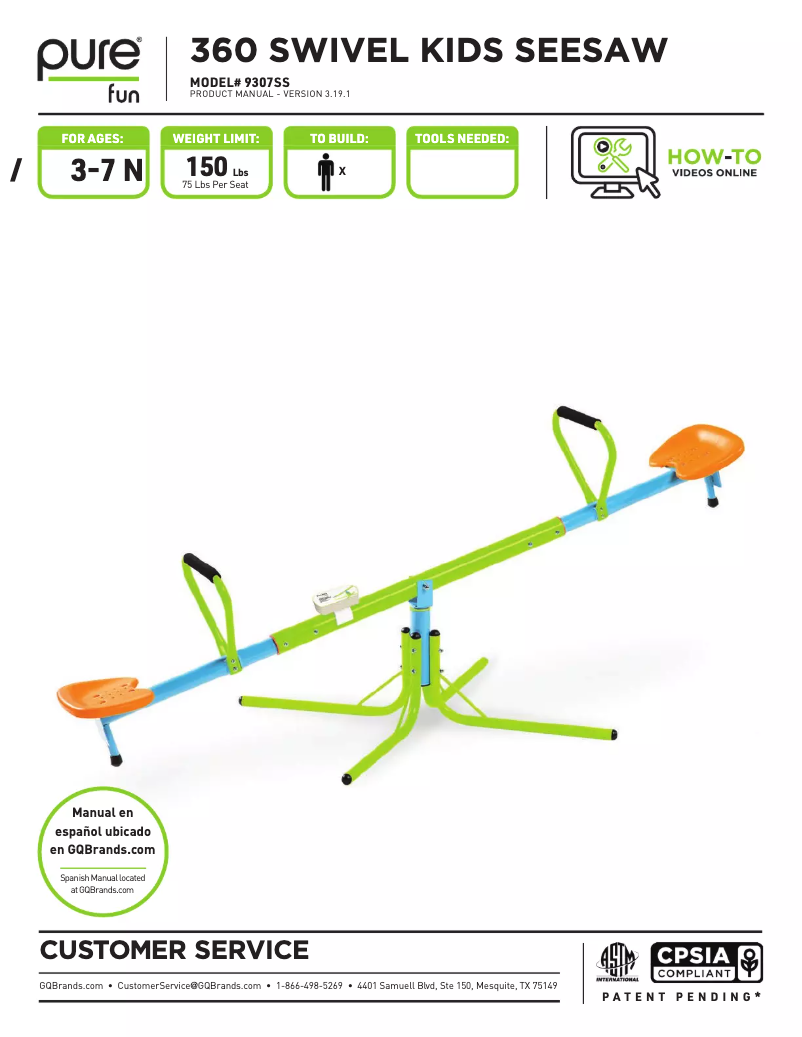 Página 1 del manual Manual de usuario Pure Fun 9307SS