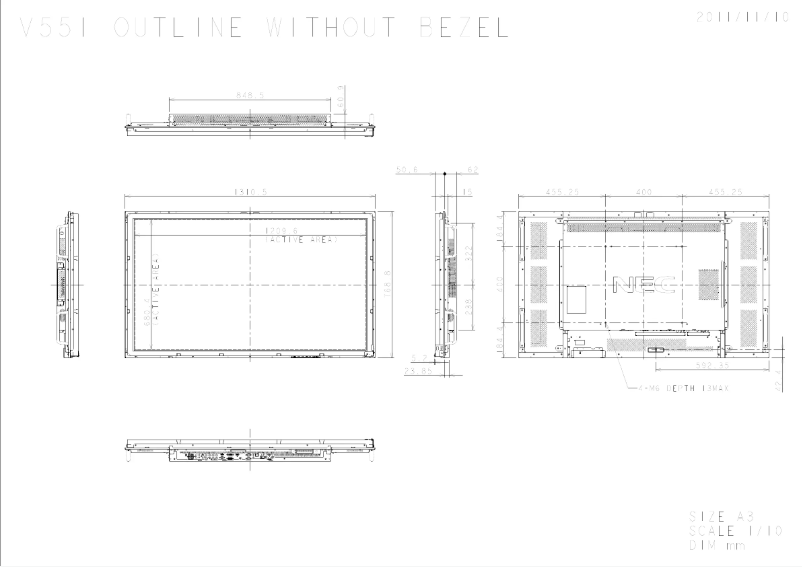 Imagen de la primera página del manual del dispositivo MultiSync V551