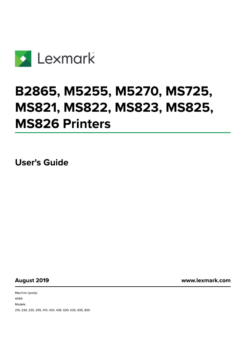 Imagen de la primera página del manual del dispositivo B2865dw