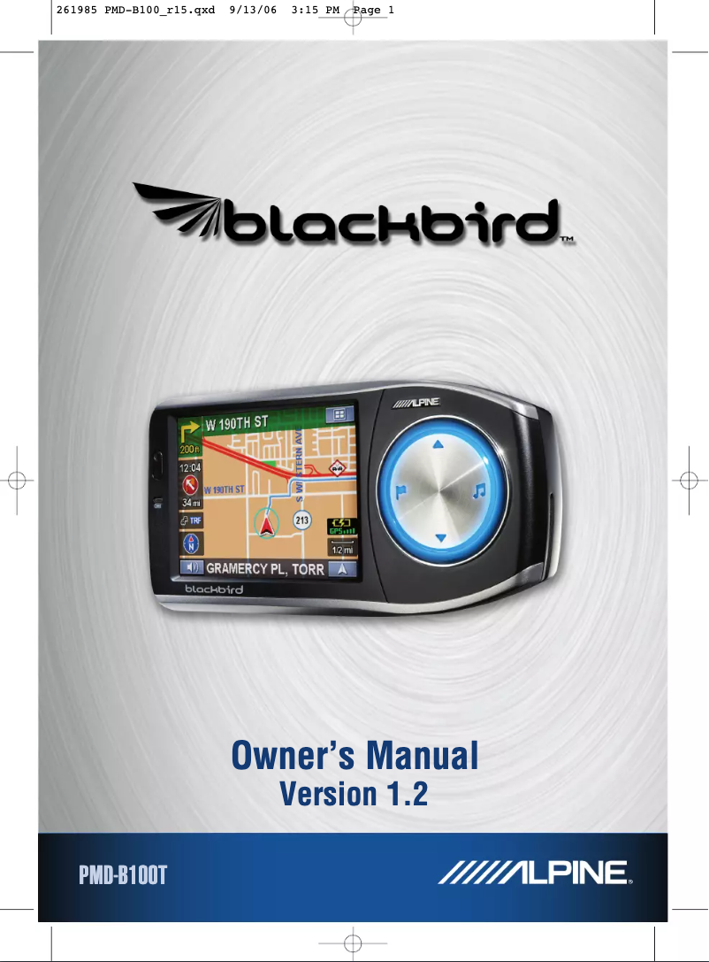Página 1 del manual Manual de usuario Alpine Blackbird PMD-B100T