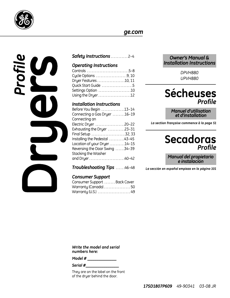 Imagen de la primera página del manual del dispositivo UPVH880EJMG