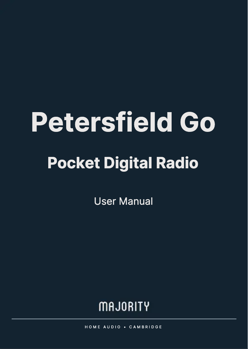 Imagen de la primera página del manual del dispositivo Petersfield Go