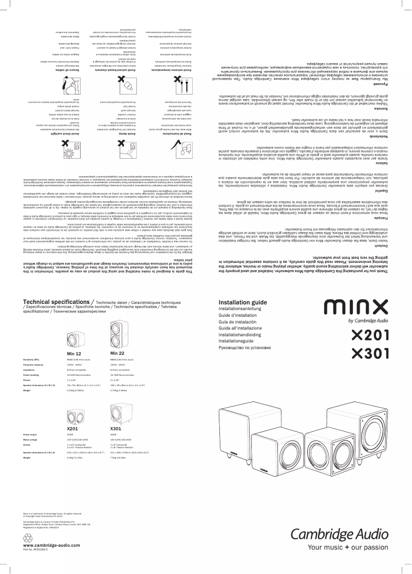 Imagen de la primera página del manual del dispositivo Minx X201
