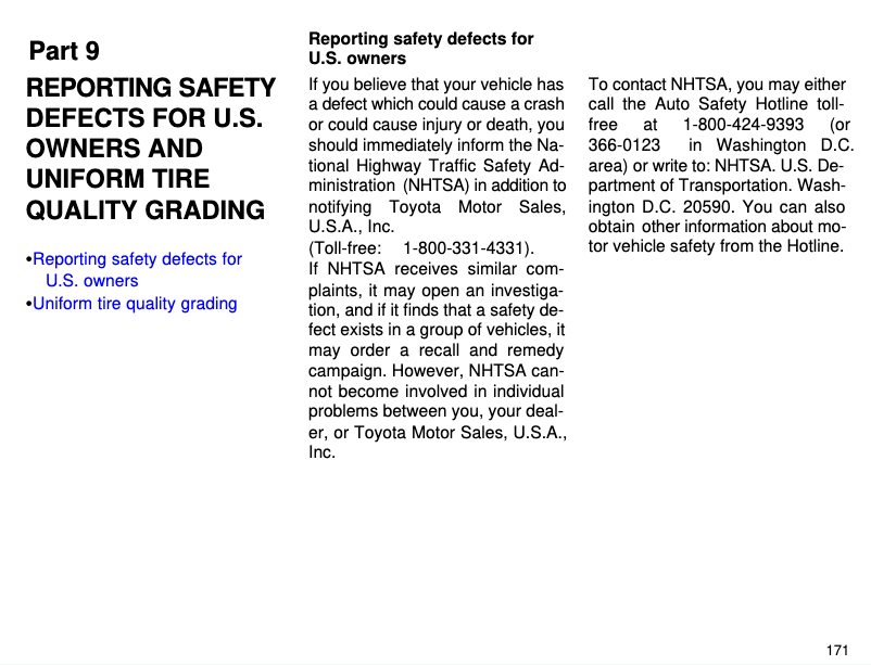 Imagen de la primera página del manual del dispositivo RAV4 (1996)