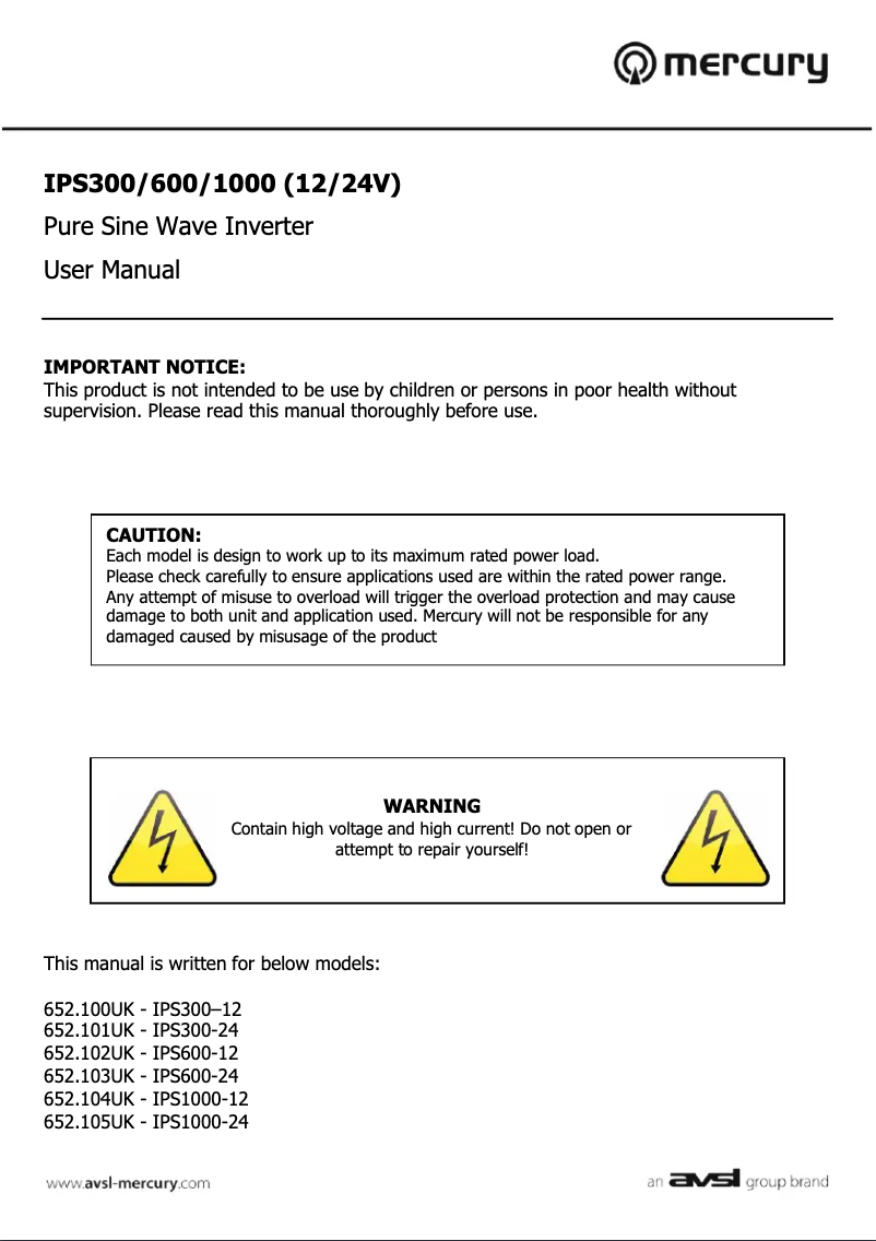 Imagen de la primera página del manual del dispositivo IPS1000