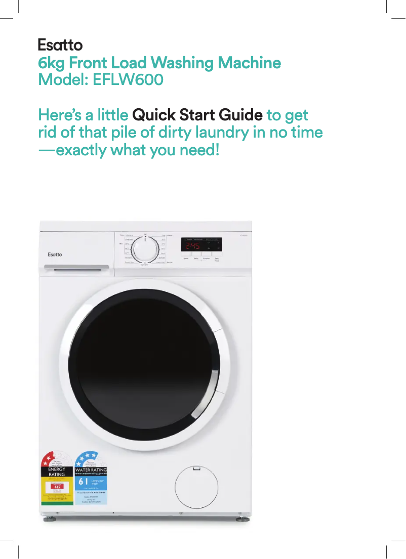 Imagen de la primera página del manual del dispositivo EFLW600