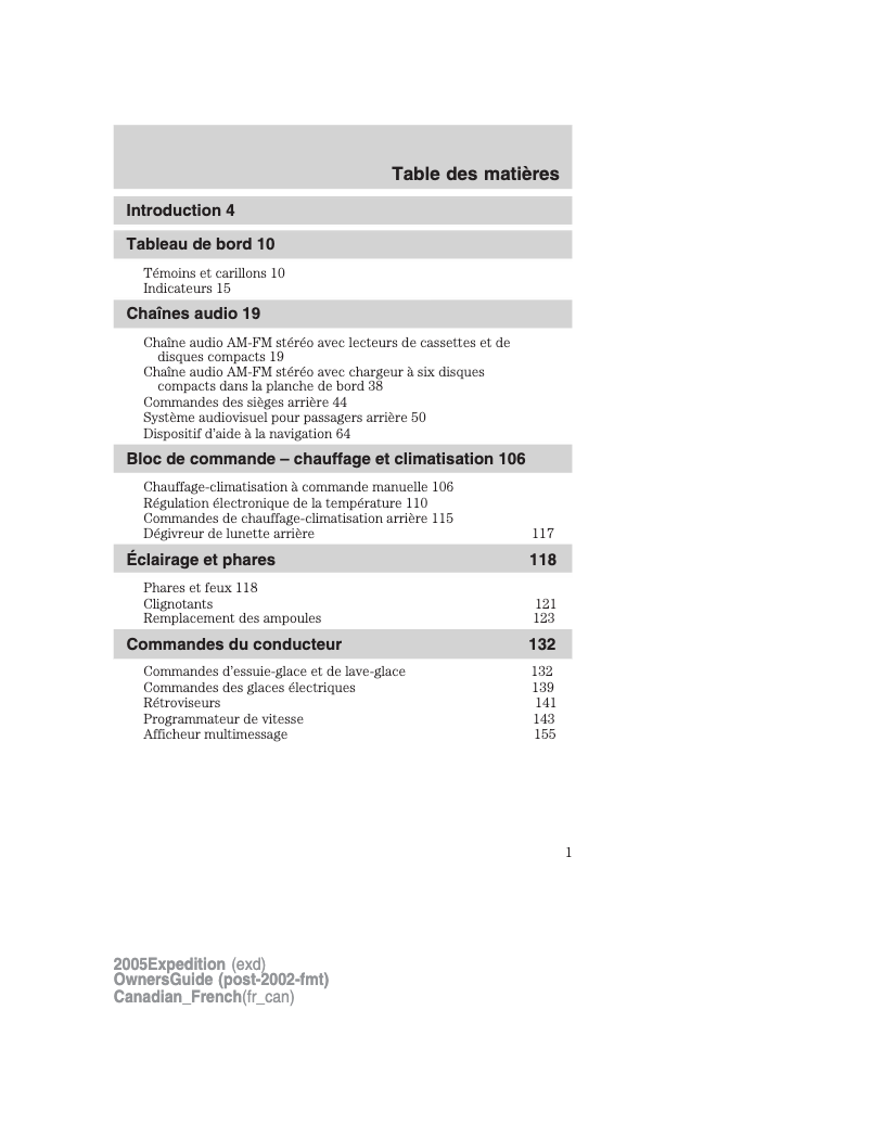 Imagen de la primera página del manual del dispositivo Expedition (2005)