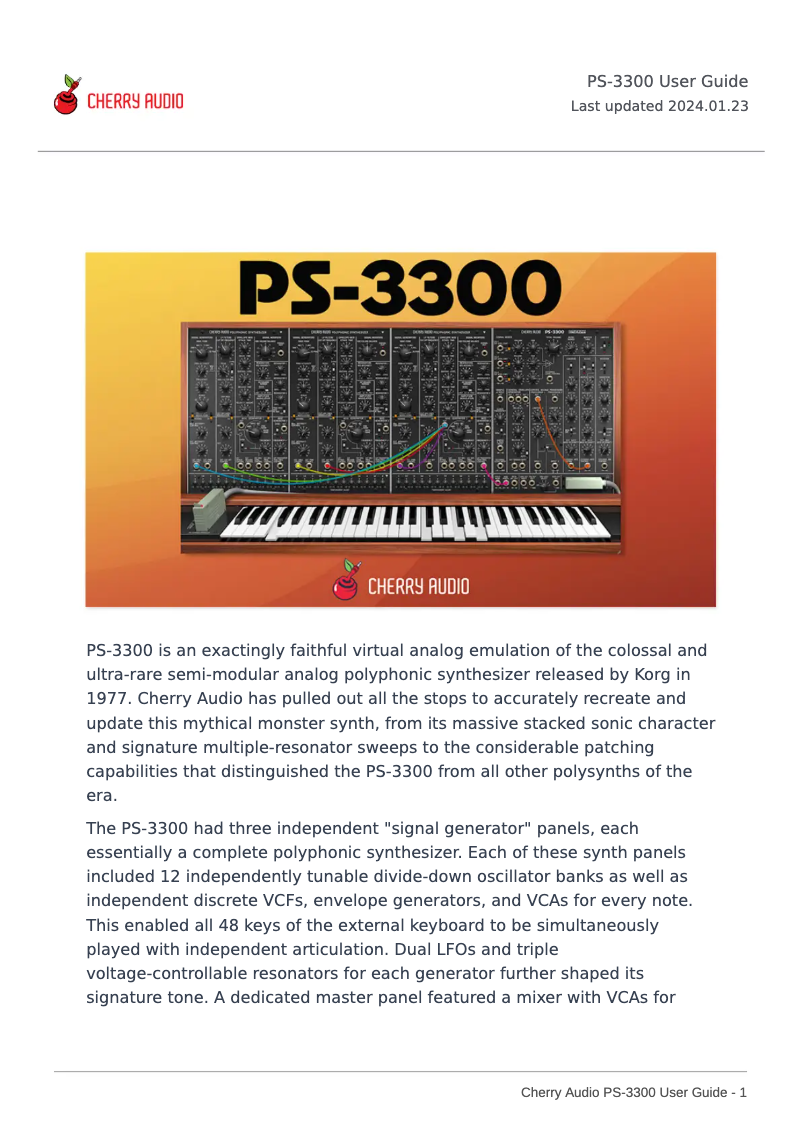 Imagen de la primera página del manual del dispositivo PS-3300
