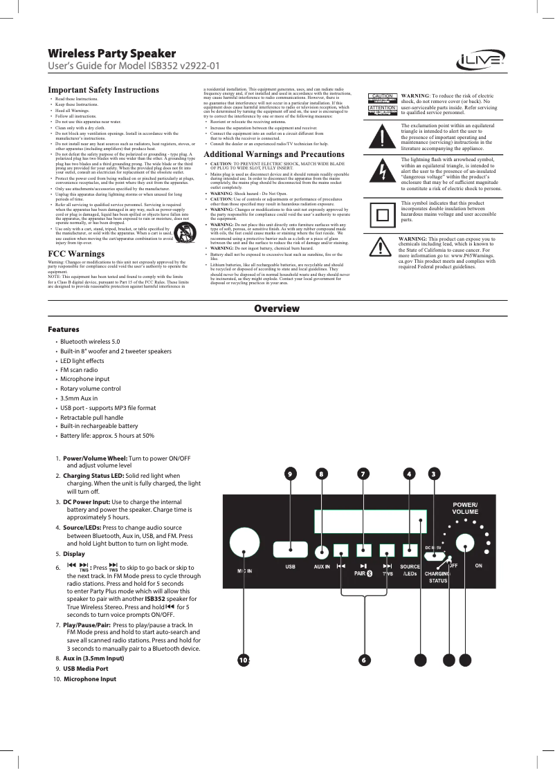 Imagen de la primera página del manual del dispositivo ISB352