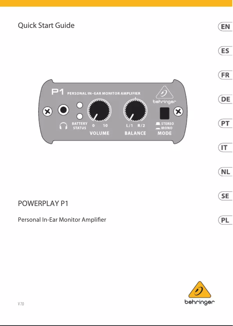 Imagen de la primera página del manual del dispositivo Powerplay P1