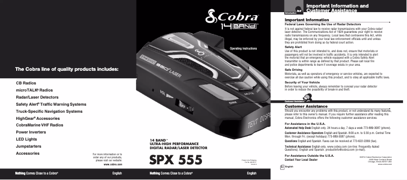 Página nº 1 - Manual de usuario Cobra SPX 555