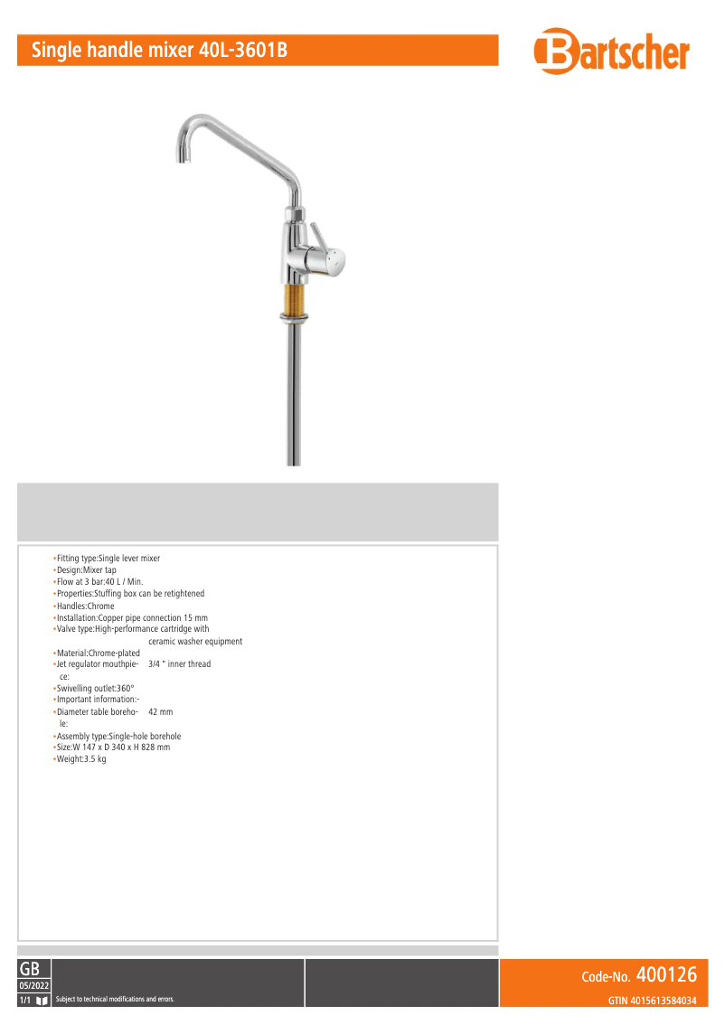 Imagen de la primera página del manual del dispositivo 40L-3601B