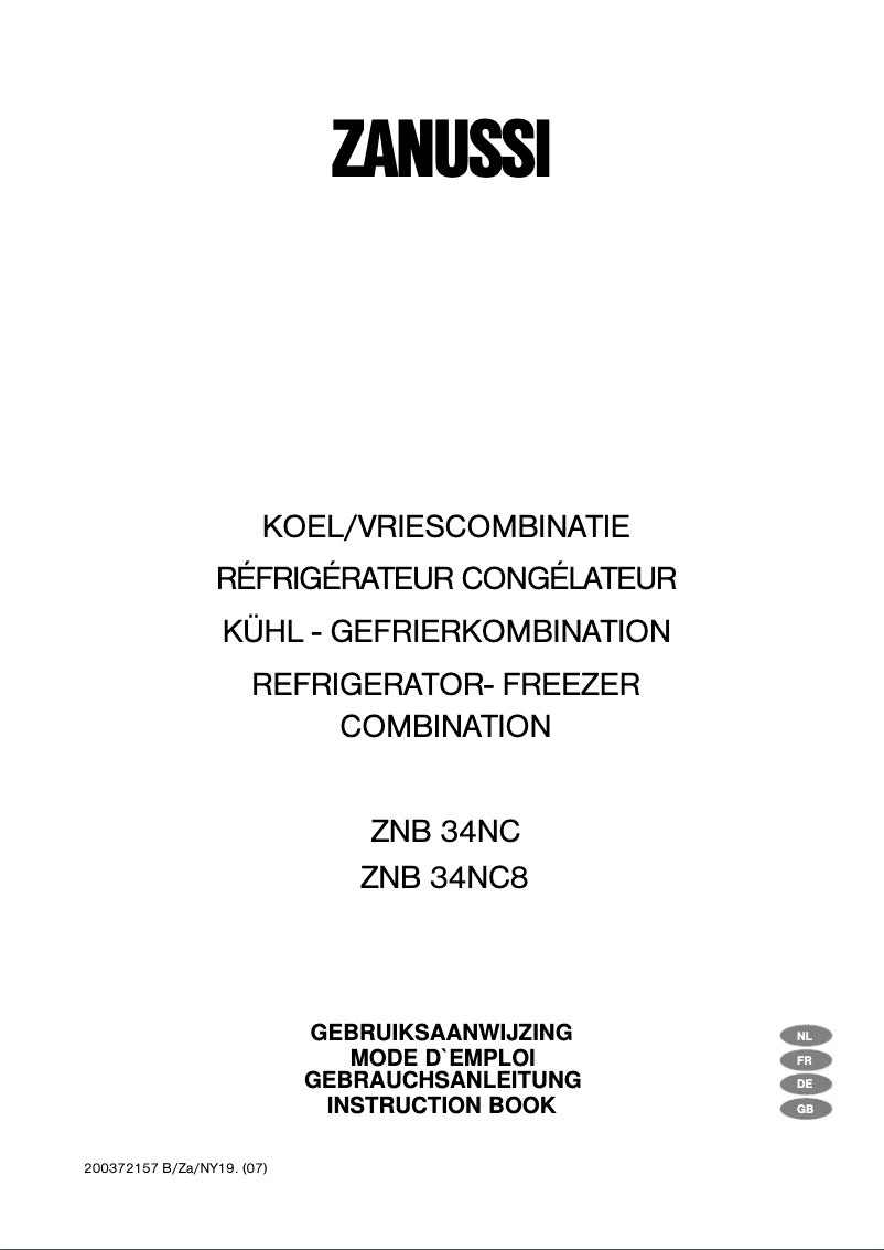 Imagen de la primera página del manual del dispositivo ZNB 34nc8