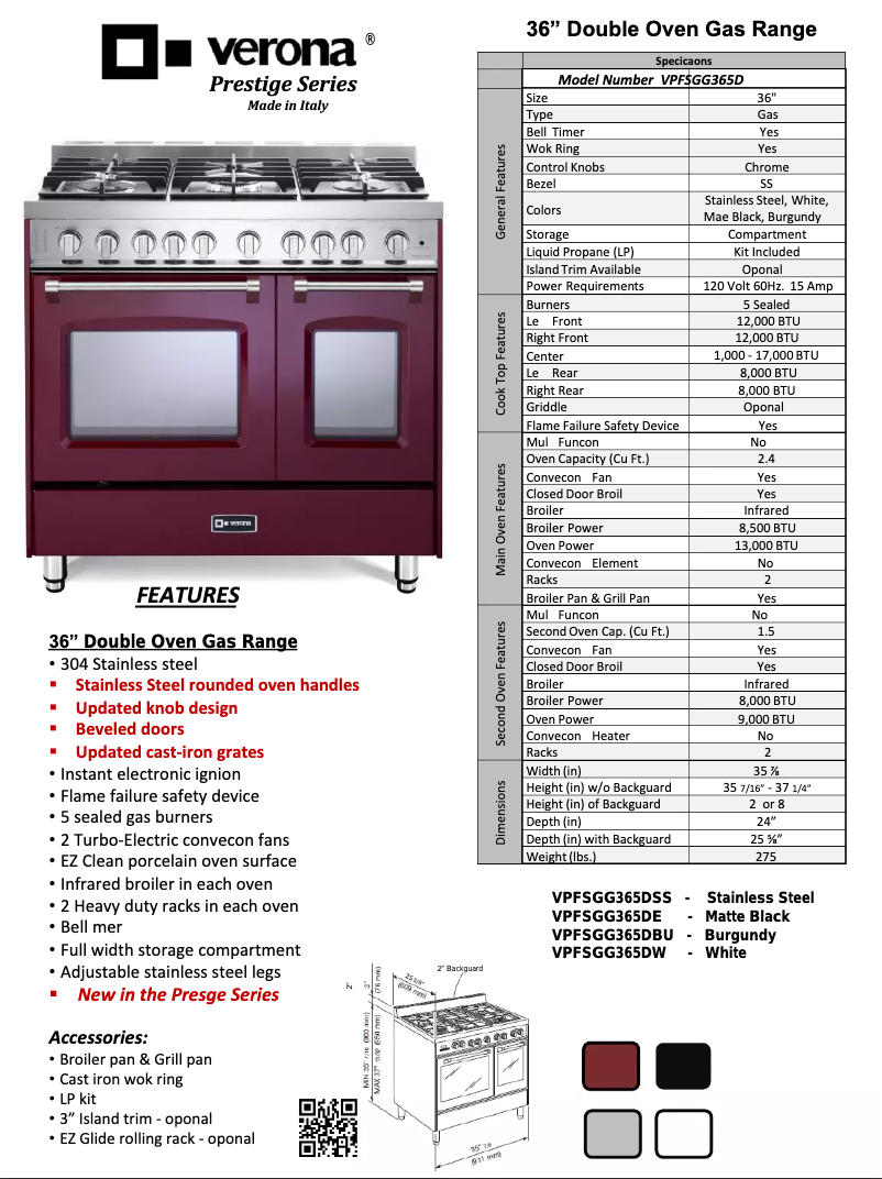 Imagen de la primera página del manual del dispositivo VPFSGG365DW