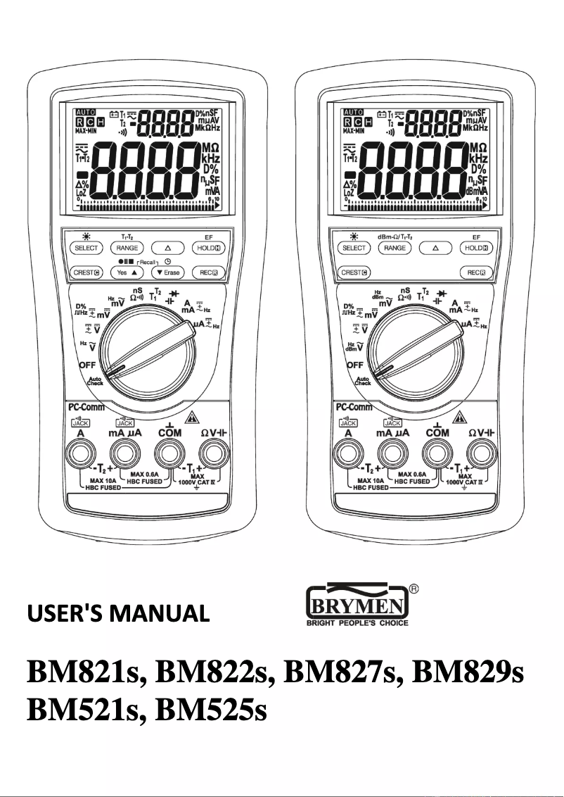 Página 1 del manual Manual de usuario Brymen BM827s