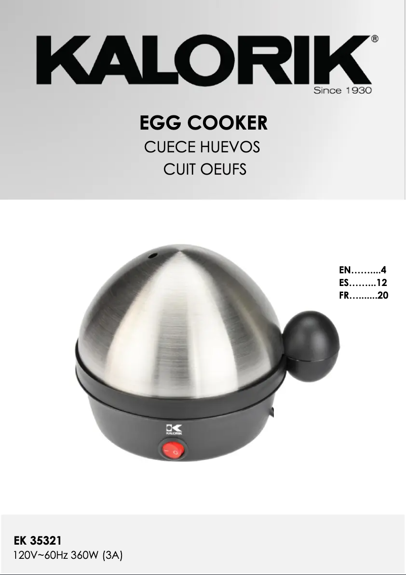 Imagen de la primera página del manual del dispositivo EK 35321