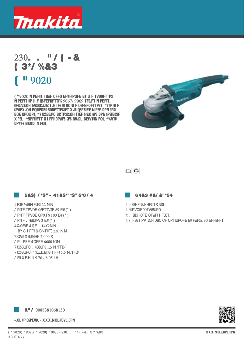 Imagen de la primera página del manual del dispositivo GA9020