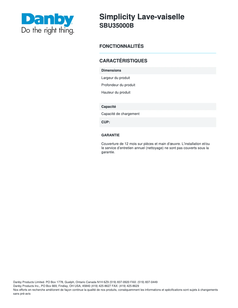Imagen de la primera página del manual del dispositivo SBU35000B