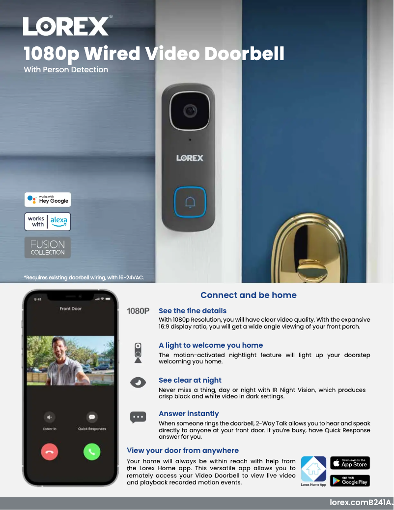 Página nº 1 - Ficha técnica Lorex B241AJD-EU