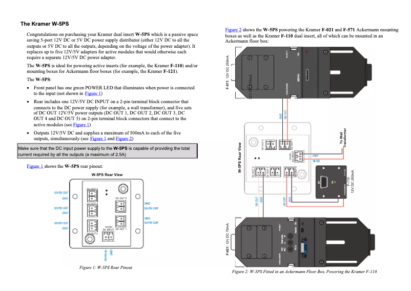 Imagen de la primera página del manual del dispositivo W-5PS