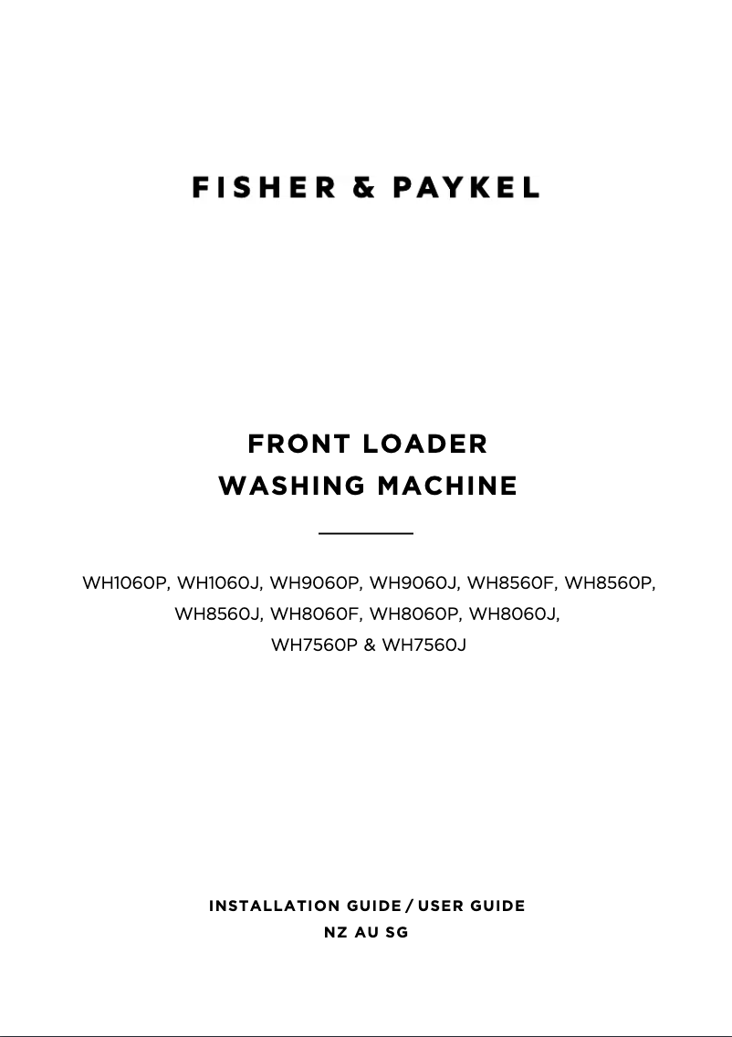 Página 1 del manual Manual de usuario Fisher & Paykel WH9060P3