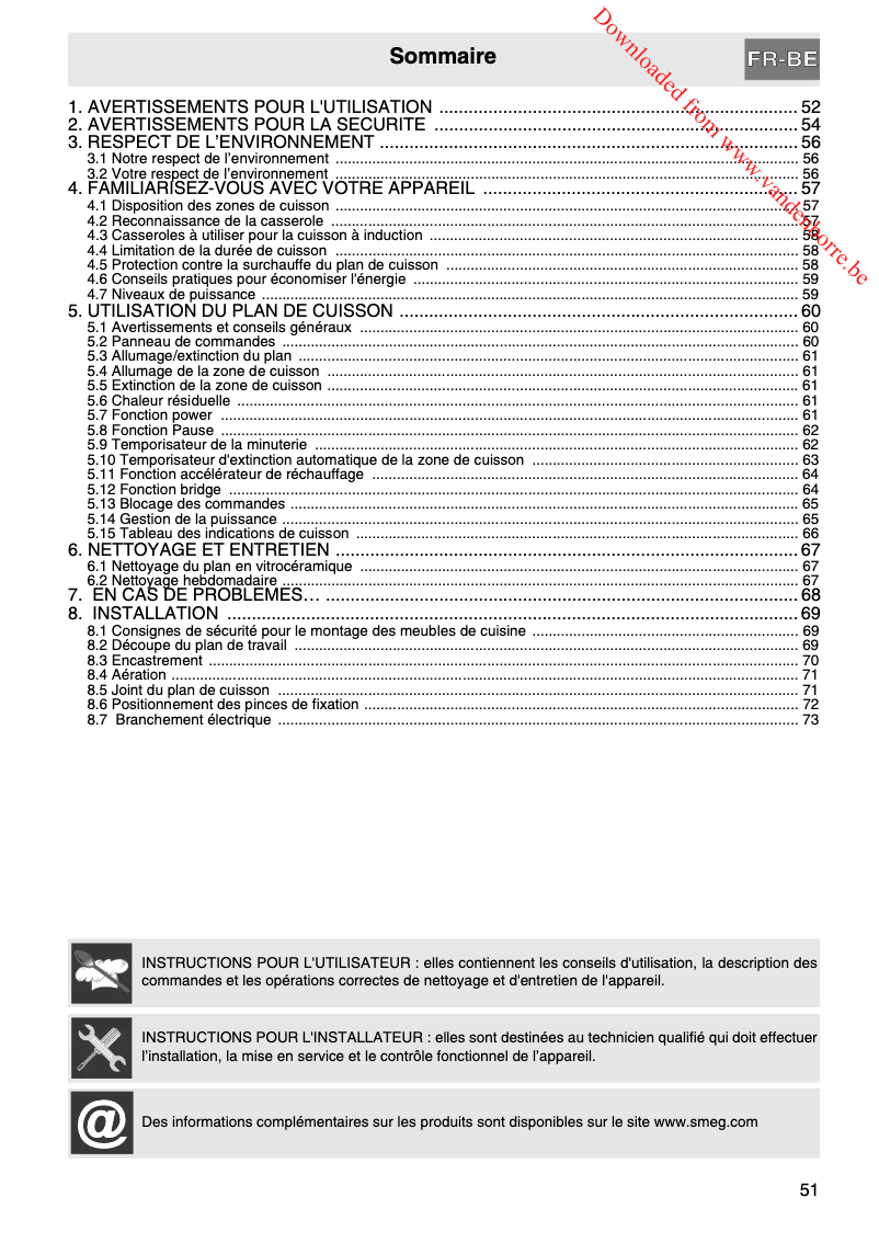 Página nº 1 - Manual de usuario Smeg SI3842B