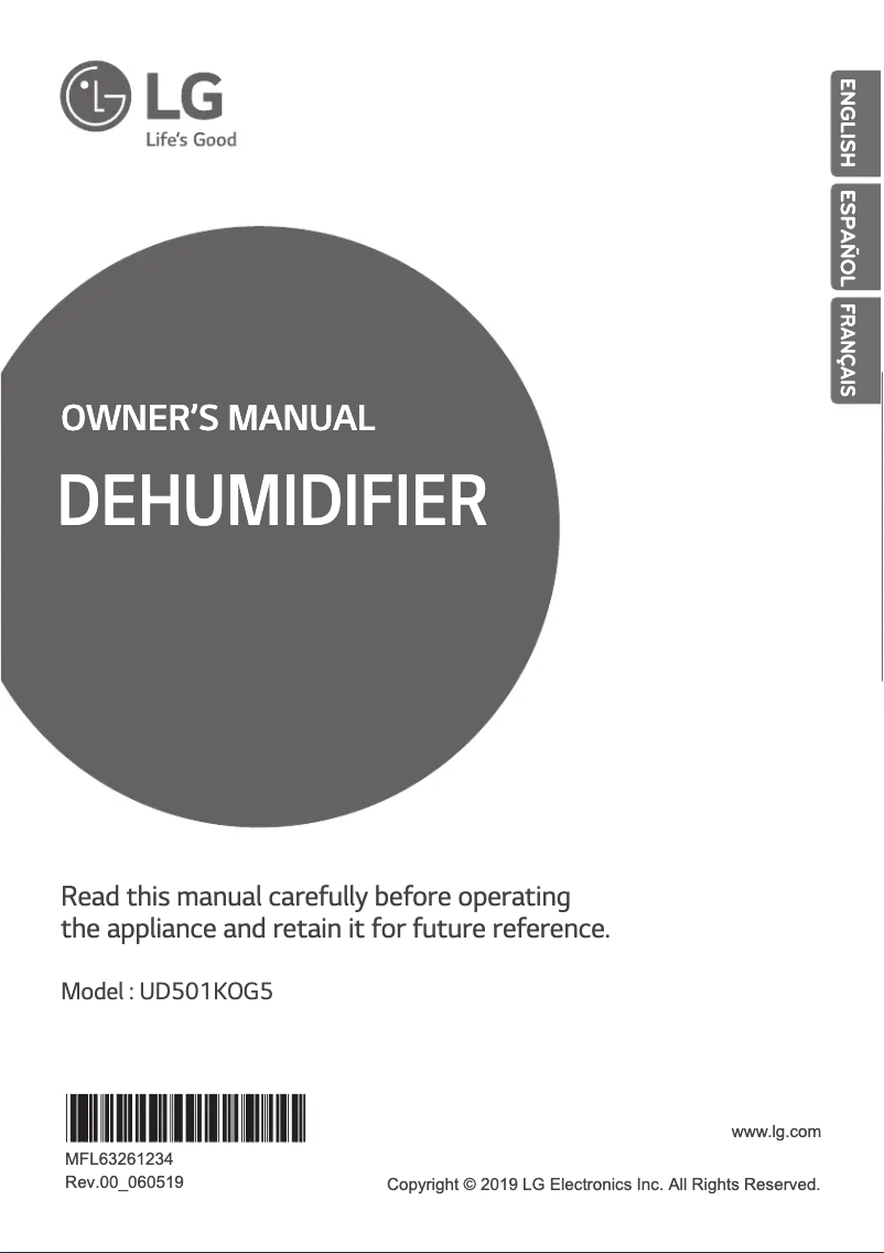 Página 1 del manual Manual de uso y mantenimiento LG UD501KOG5