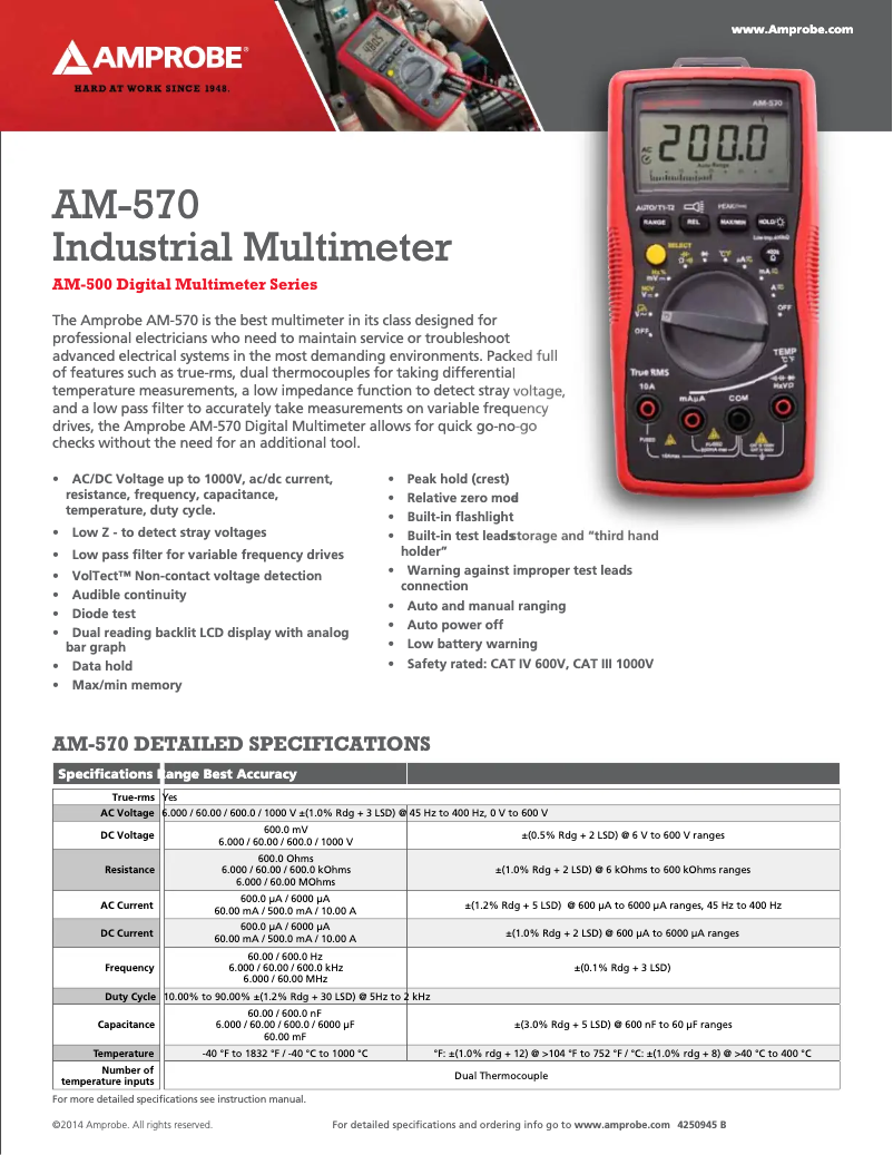 Imagen de la primera página del manual del dispositivo AM-570