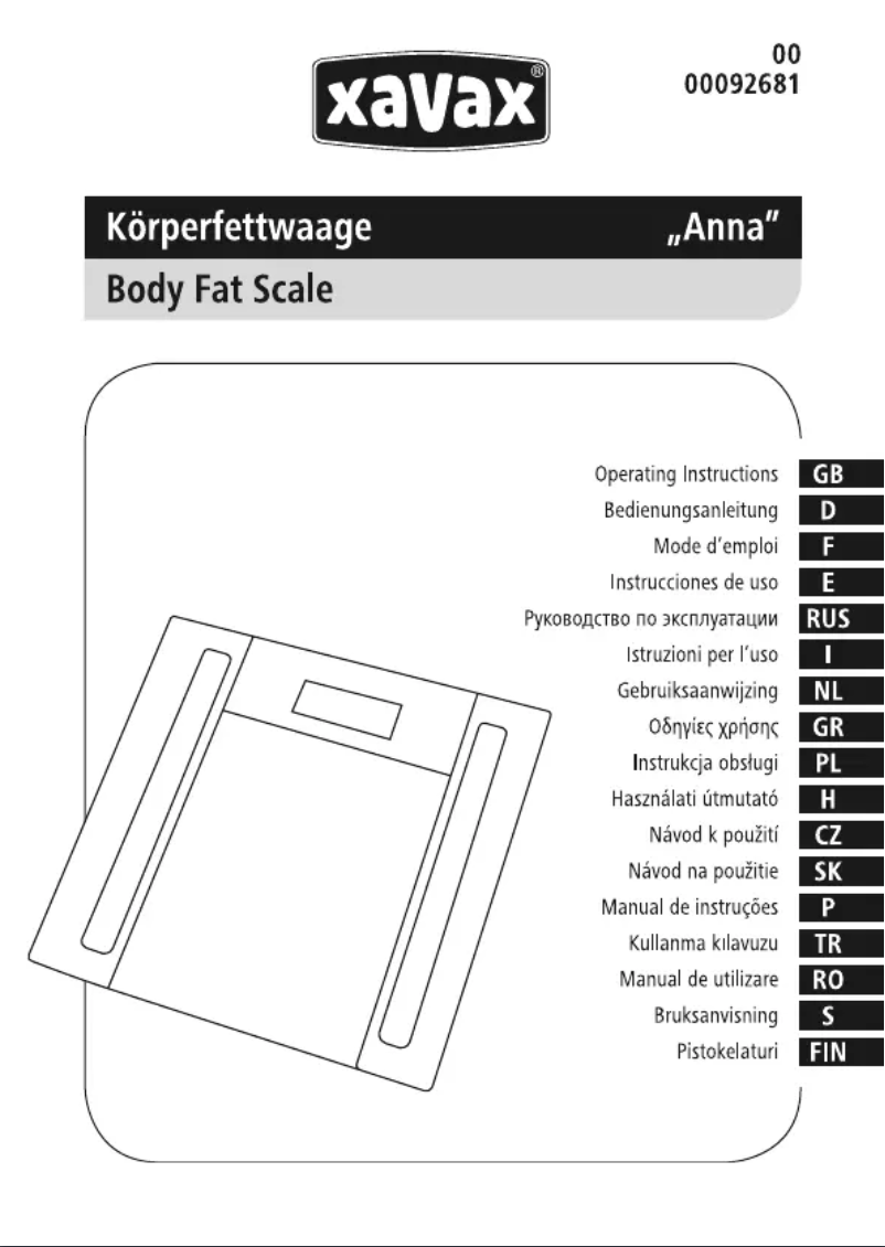 Página 1 del manual Manual de usuario Xavax Anna Våg