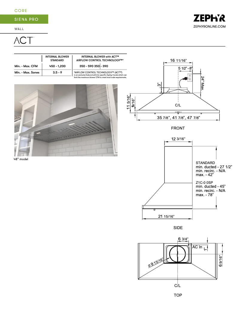 Imagen de la primera página del manual del dispositivo Siena Pro ZSP-E48CS