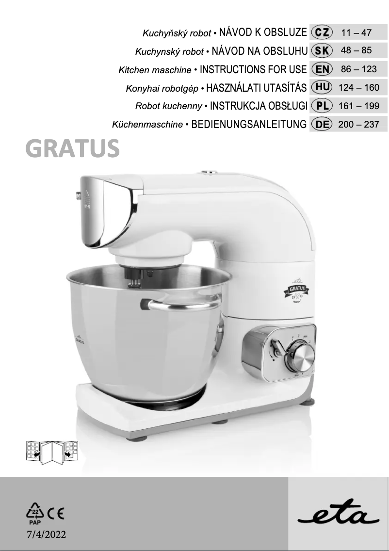 Imagen de la primera página del manual del dispositivo Gratus Max III