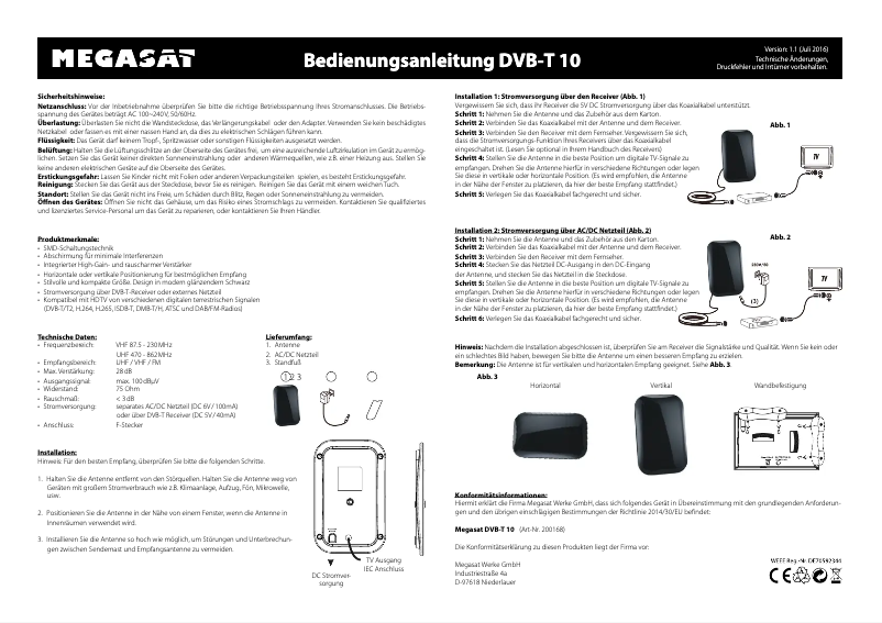 Imagen de la primera página del manual del dispositivo DVB-T 10