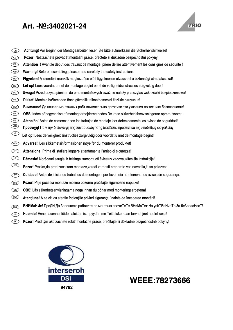 Imagen de la primera página del manual del dispositivo Elegant 2