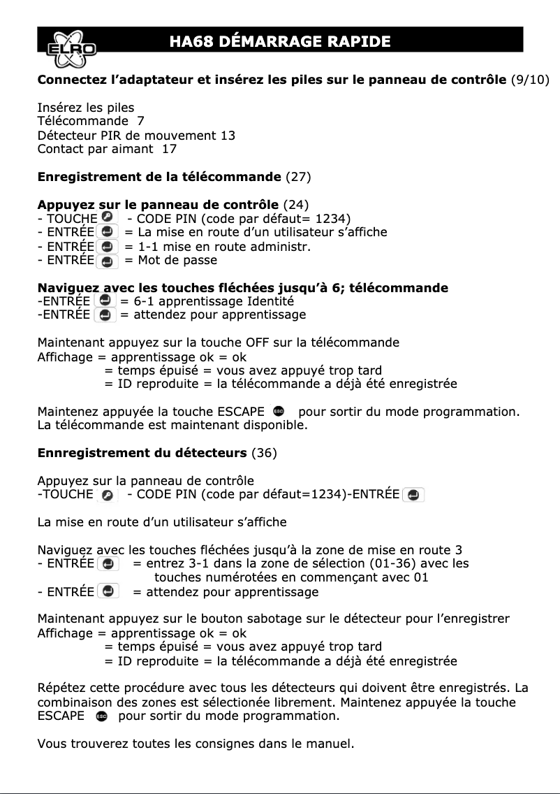 Imagen de la primera página del manual del dispositivo HA68S
