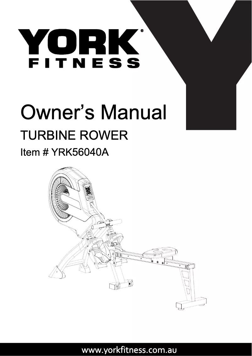 Página nº 1 - Manual de usuario York Fitness Turbine Rower YRK56040A