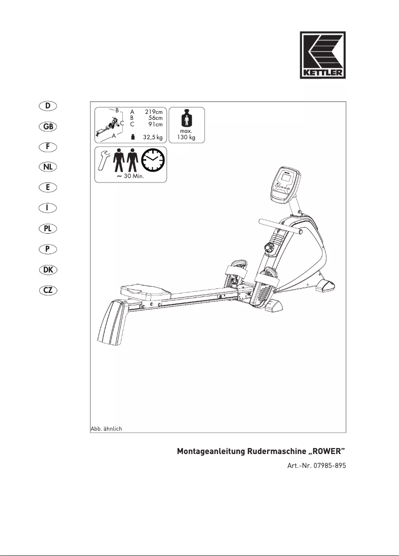 Imagen de la primera página del manual del dispositivo Axos Rower
