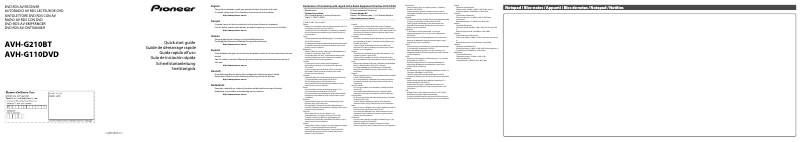 Página 1 del manual Guía de inicio rápido Pioneer AVH-G110DVD