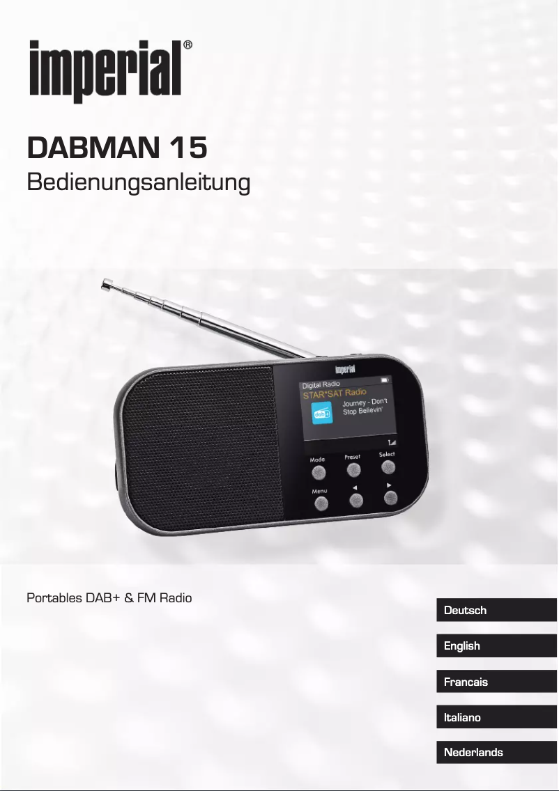 Imagen de la primera página del manual del dispositivo DABMAN 15