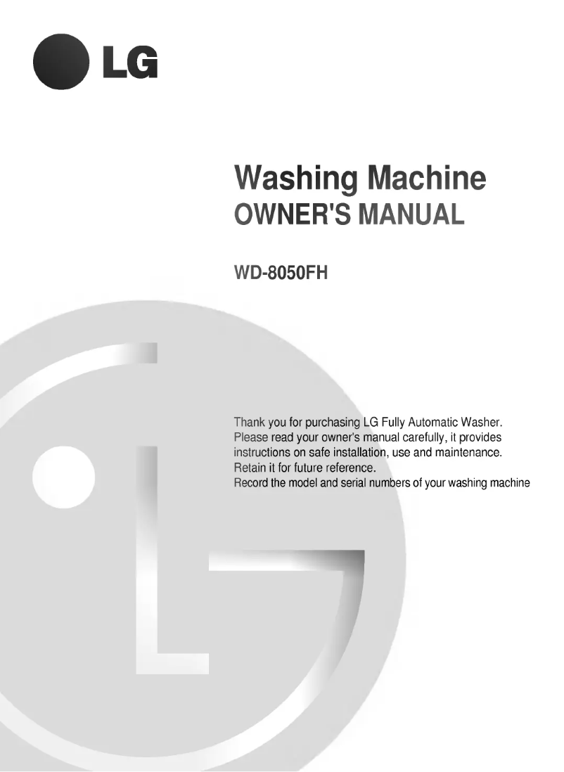 Imagen de la primera página del manual del dispositivo WD-8050FH