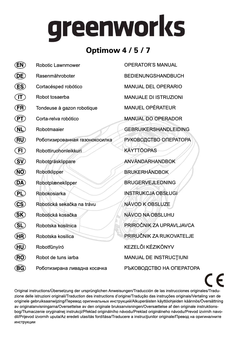 Página nº 1 - Manual de usuario Greenworks Optimow 7