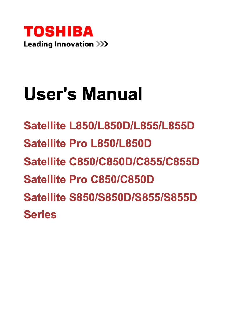 Página 1 del manual Manual de usuario Toshiba Satellite S855