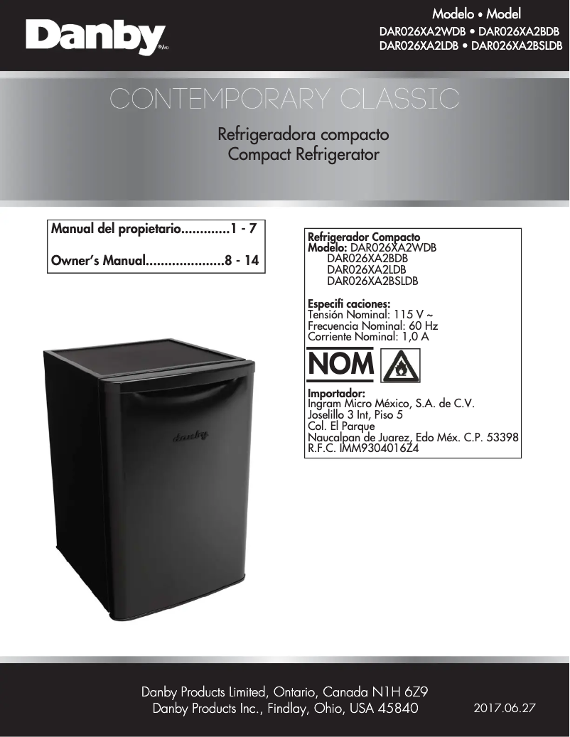 Imagen de la primera página del manual del dispositivo DAR026XA2BDB