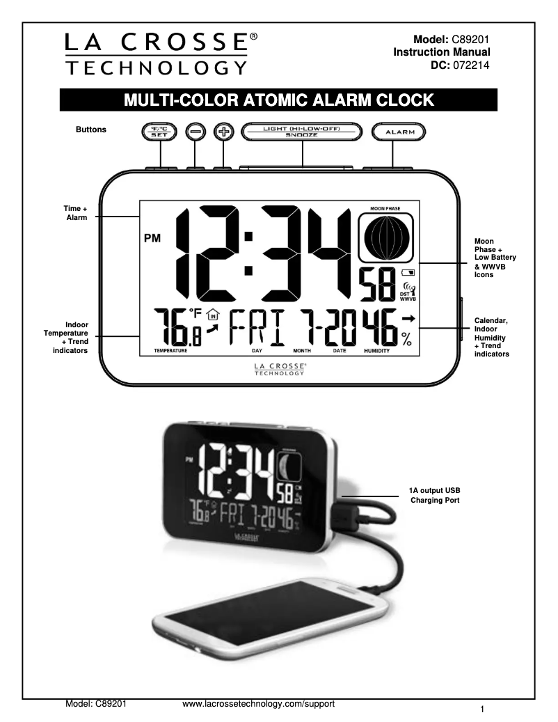 Imagen de la primera página del manual del dispositivo C89201BK